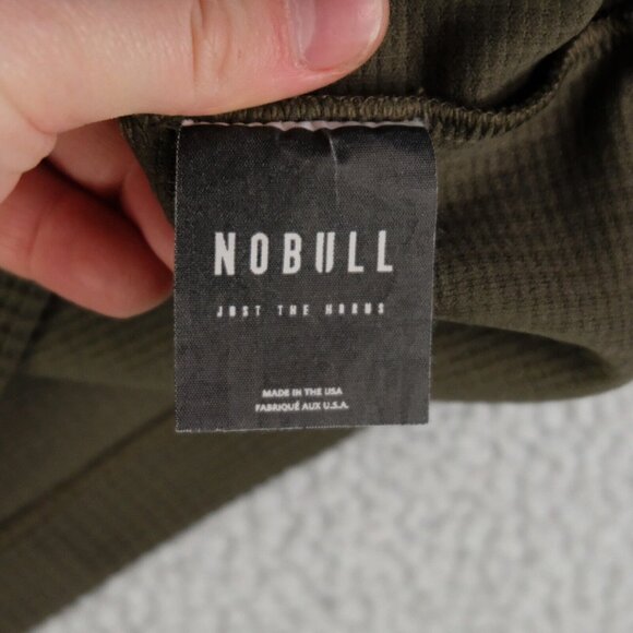 Nobull Shirt Womens Small Olive Green Waffle Knit Compression Long Sleeve Gym - Picture 8 of 9